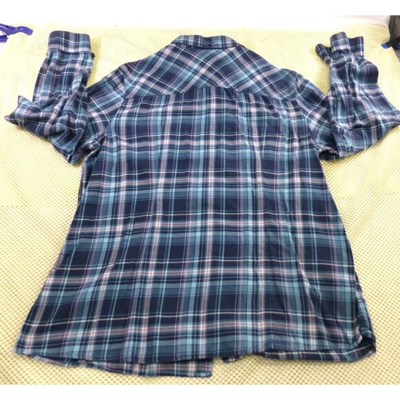 L.L.Bean Mens Plaid Long-Sleeve Button-Up Shirt L Regular Blue/Purple 100% Cotto - Picture 2 of 9